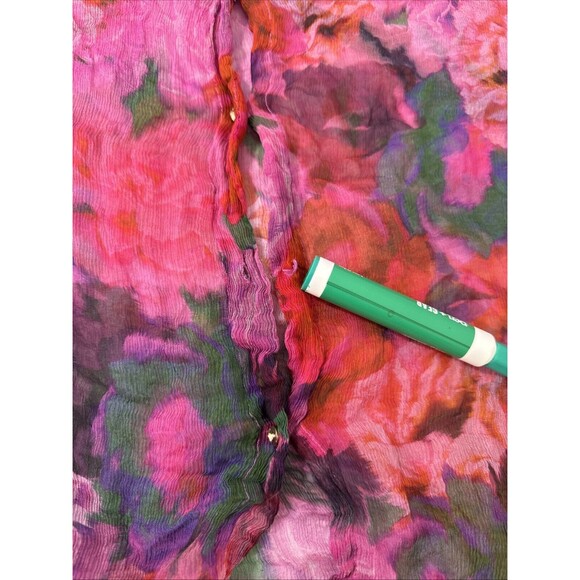 Johnny Was Blouse Top Womens Extra‎ Large Sheer Floral Button Up Boho FairyCore - Picture 10 of 12